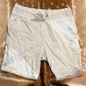 Psycho Bunny Beige and White Athletic Shorts